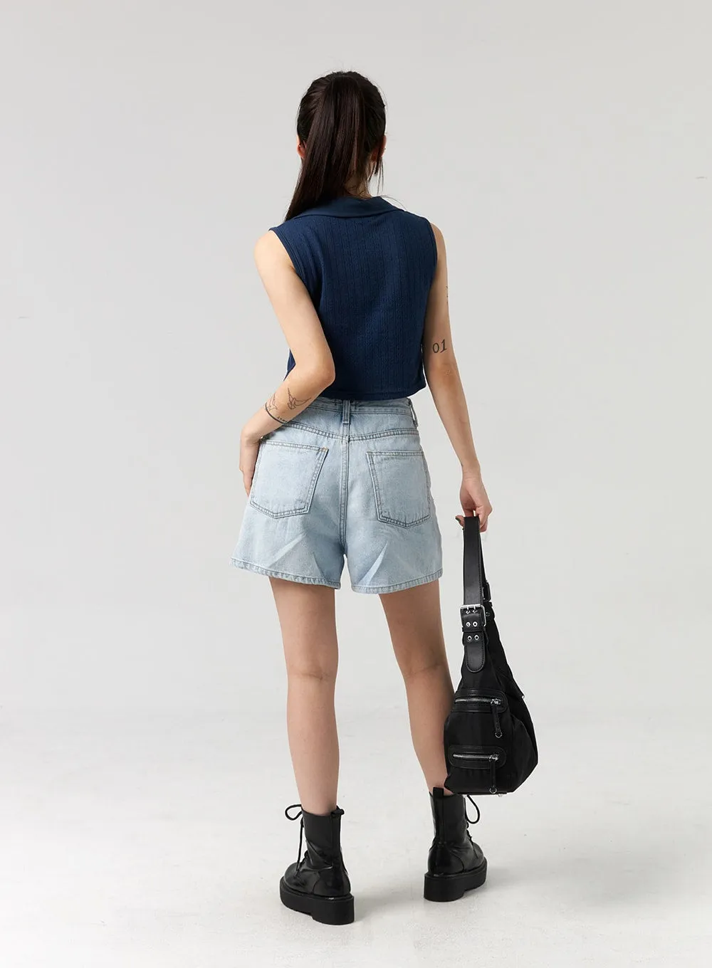 Light Wash Denim Shorts CL328