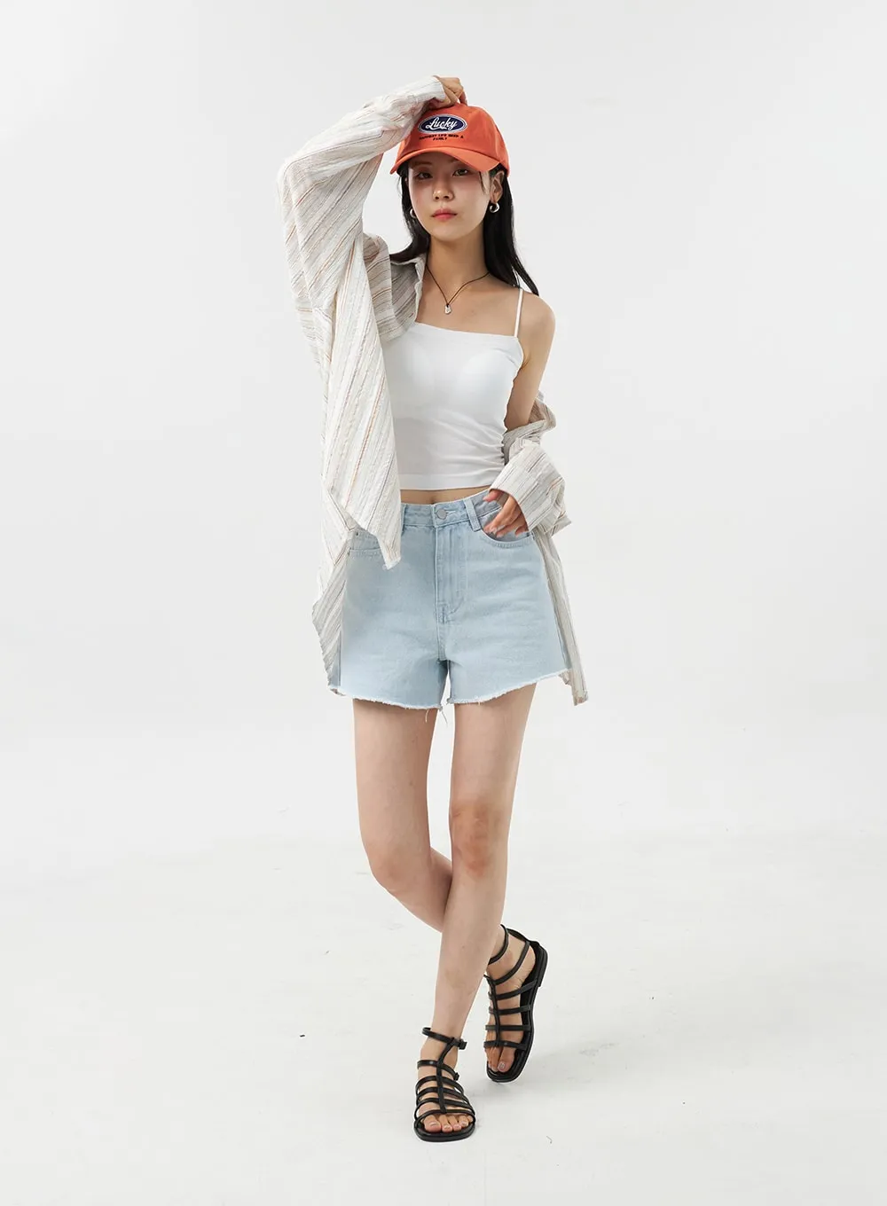 Light Wash Denim Shorts OU307