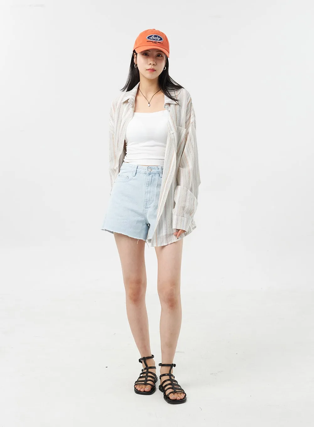 Light Wash Denim Shorts OU307