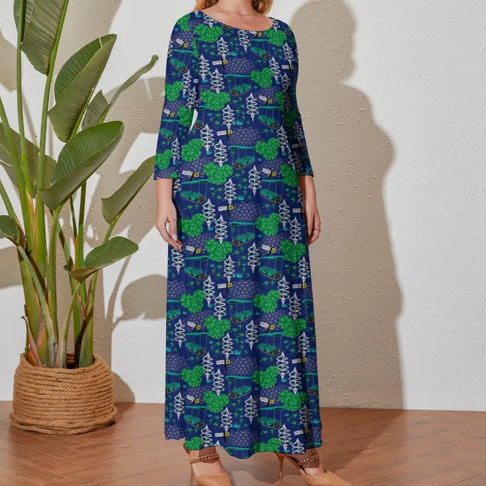 Living With The Land Plus Size Loose-Fit Long Sleeve Dress