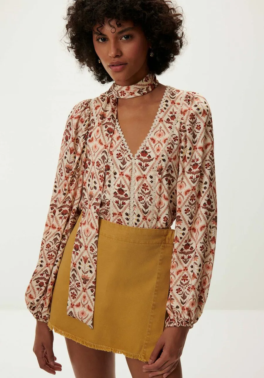 Long Sleeve Blouse Printed With Stripe