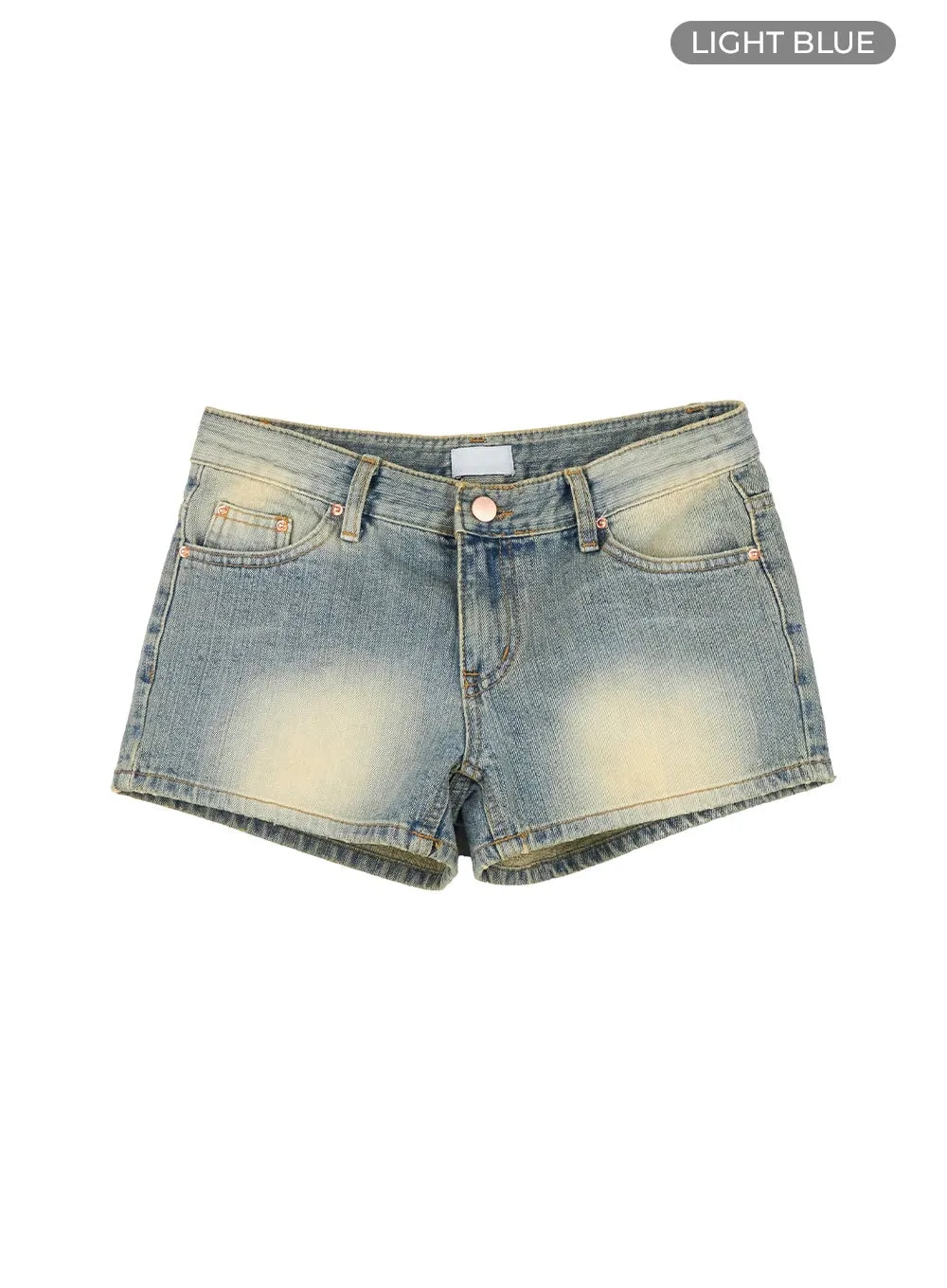 Low Rise Washed Denim Shorts IY422