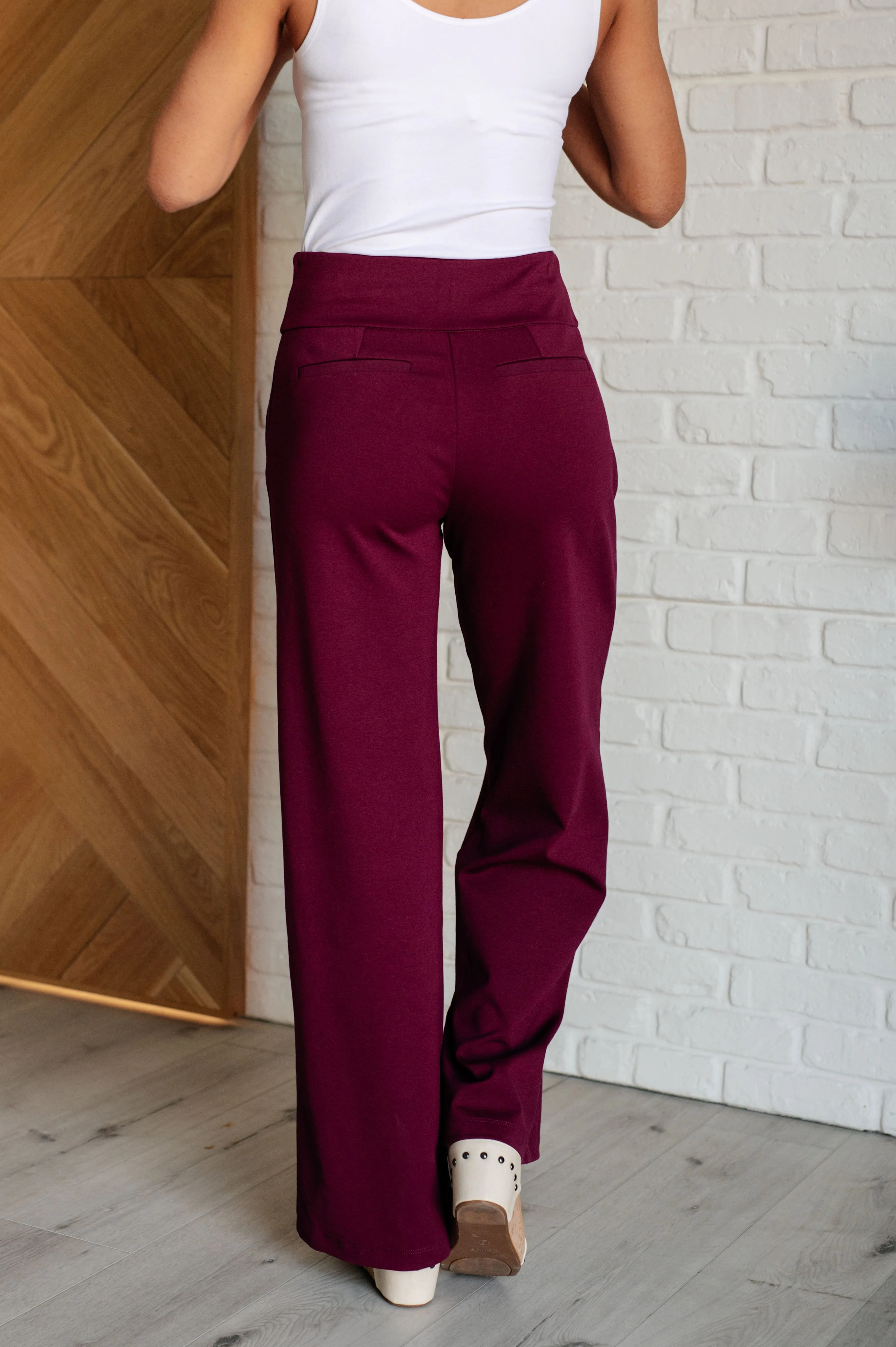 Magic Wide Leg Pants in Wine - 11/19