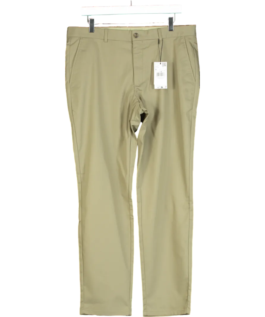MANGO Green Slim Fit Lyocell Pants W34
