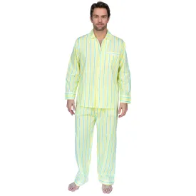 Men's Andy Cohen Yellow   Green Stripe Pj Pant Set