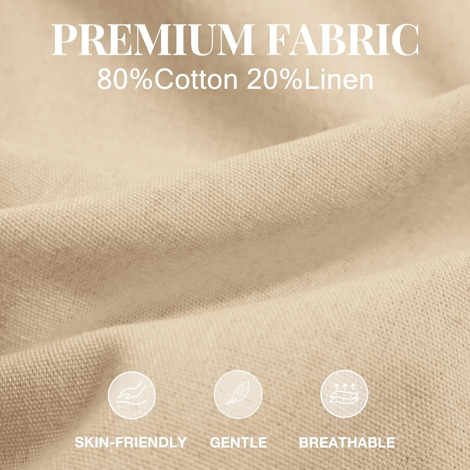 Men's Cotton Linen Shorts Casual Button Elastic Waist Summer Beach Vacation Shorts with Multi-Pocket