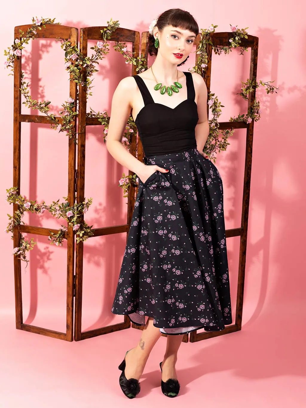 Needlepoint Adjustable 1950s Circle Skirt