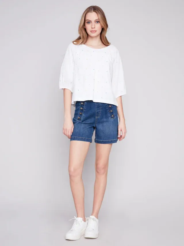 OFF THE SHOULDER COTTON BLOUSE