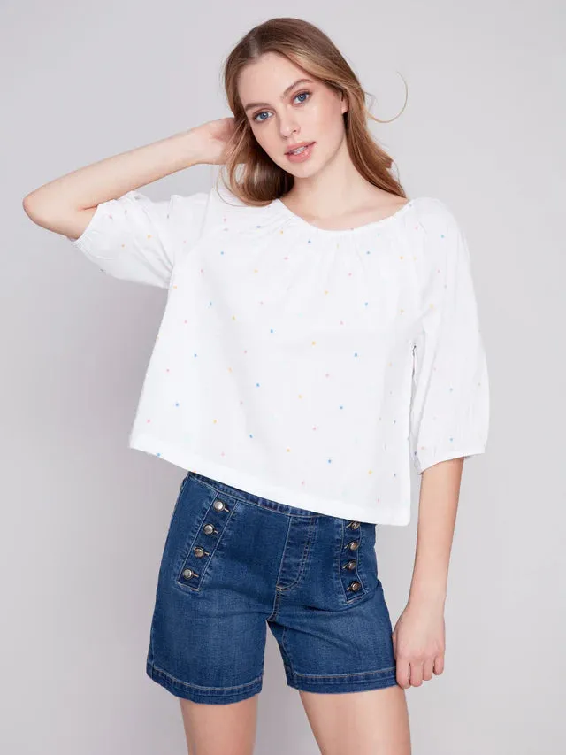 OFF THE SHOULDER COTTON BLOUSE