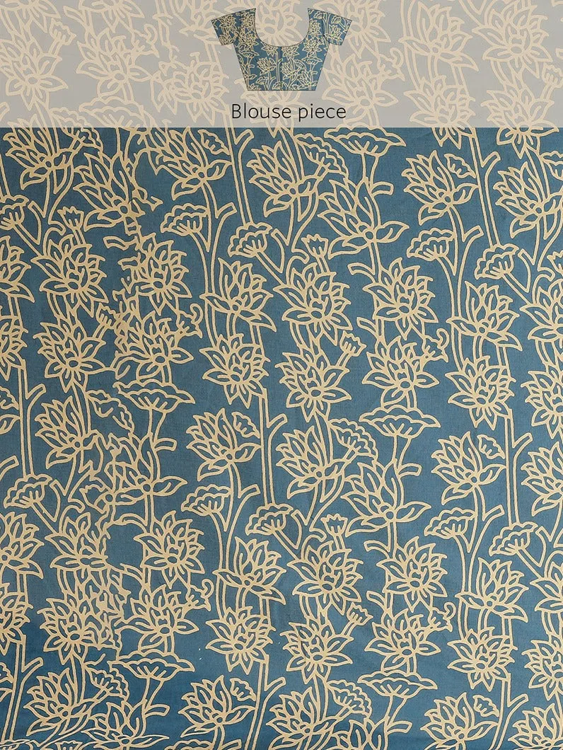 Olive Green Printed Saree