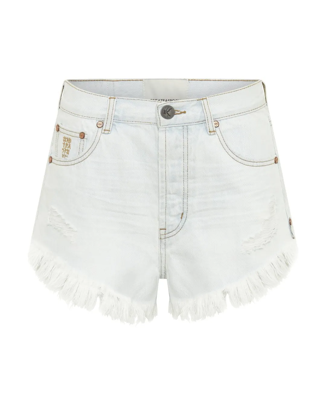 Outlaws Mid Waist Denim Shorts Bel Air Blue