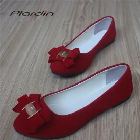 Plardin 2019 Fashion Flock Women's Flats For New Summer Slip-On Round Toe Casual Flat Shoes Basic ballet Shoes Woman Size Plus