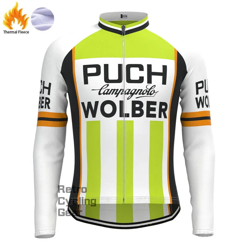 PUCH Green Stripe Fleece Retro Cycling Kits