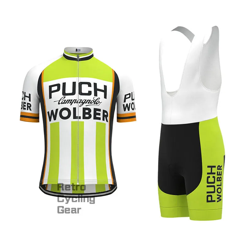 PUCH Green Stripe Retro Long Sleeve Cycling Kit