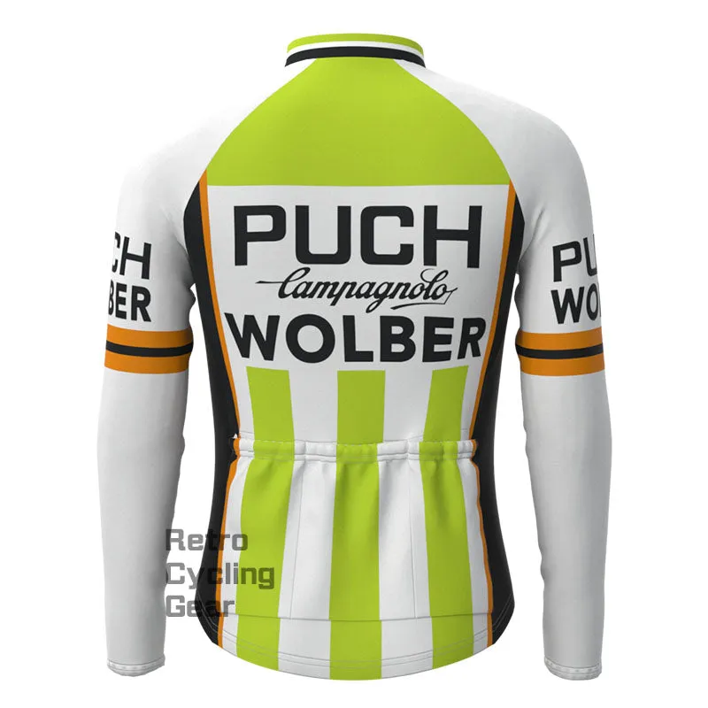 PUCH Green Stripe Retro Long Sleeve Cycling Kit