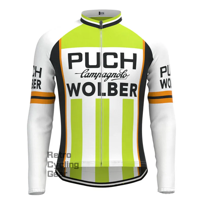 PUCH Green Stripe Retro Long Sleeve Cycling Kit
