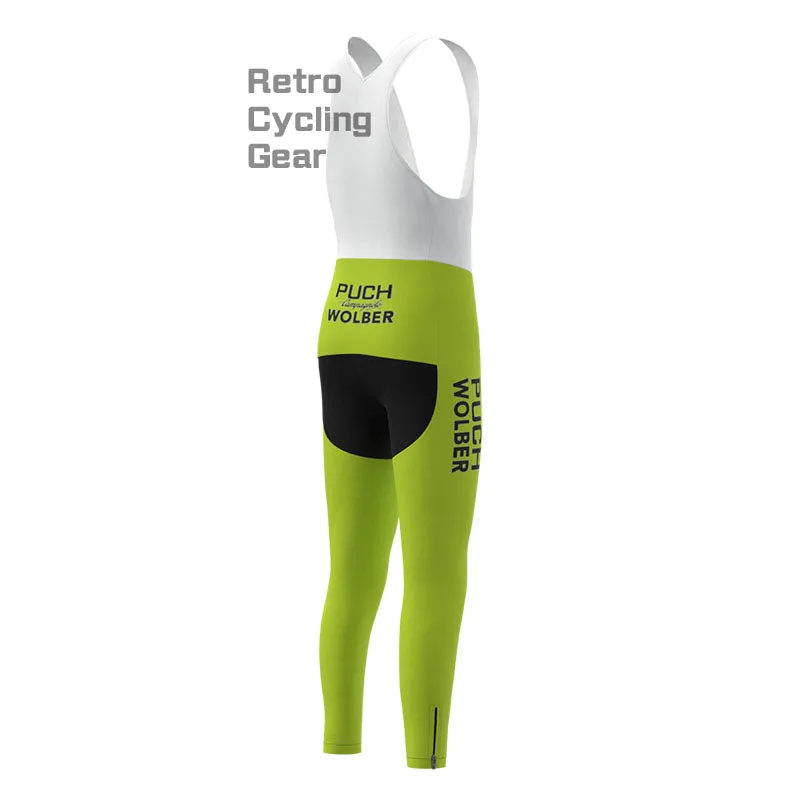 PUCH Green Stripe Retro Long Sleeve Cycling Kit