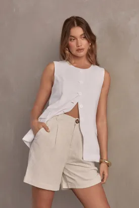 Raef The Label Linen Short - Desert Beige