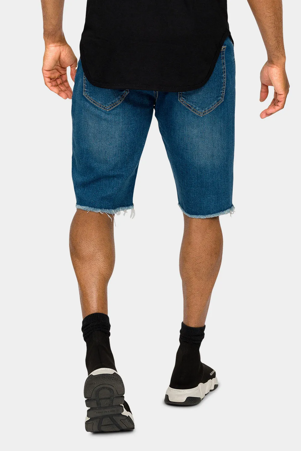 Ripped Bandana Repair Denim Shorts