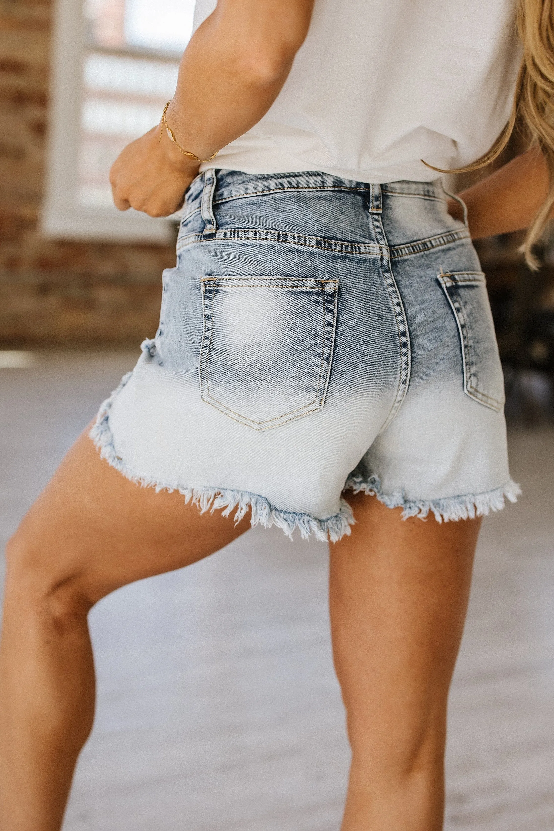 SALE - Bruno Bleached Wash Denim Shorts