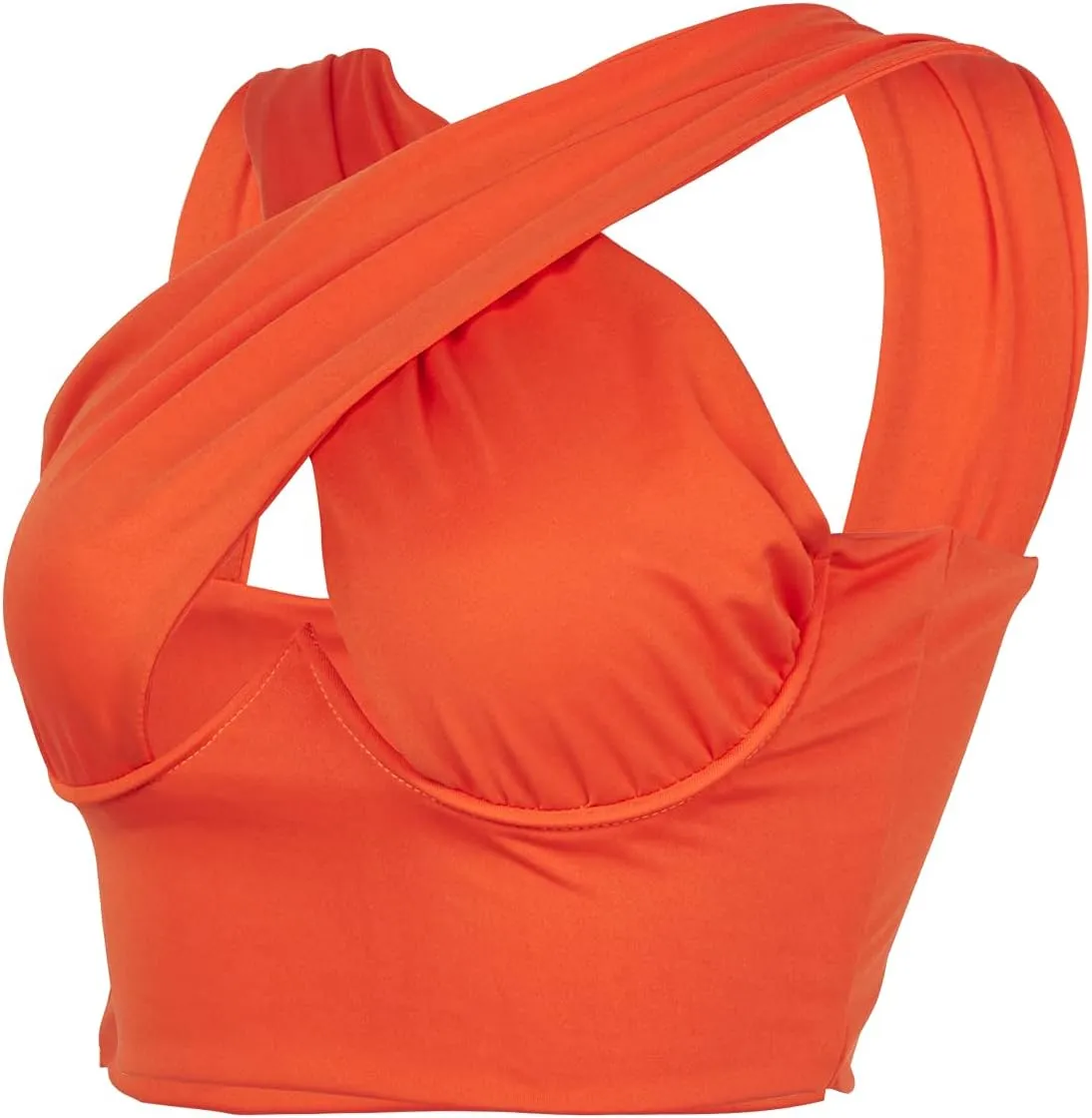 Sexy Women's Cut Out Crisscross Wrap Crop Top Halter Solid Vest Cami Tank Tops