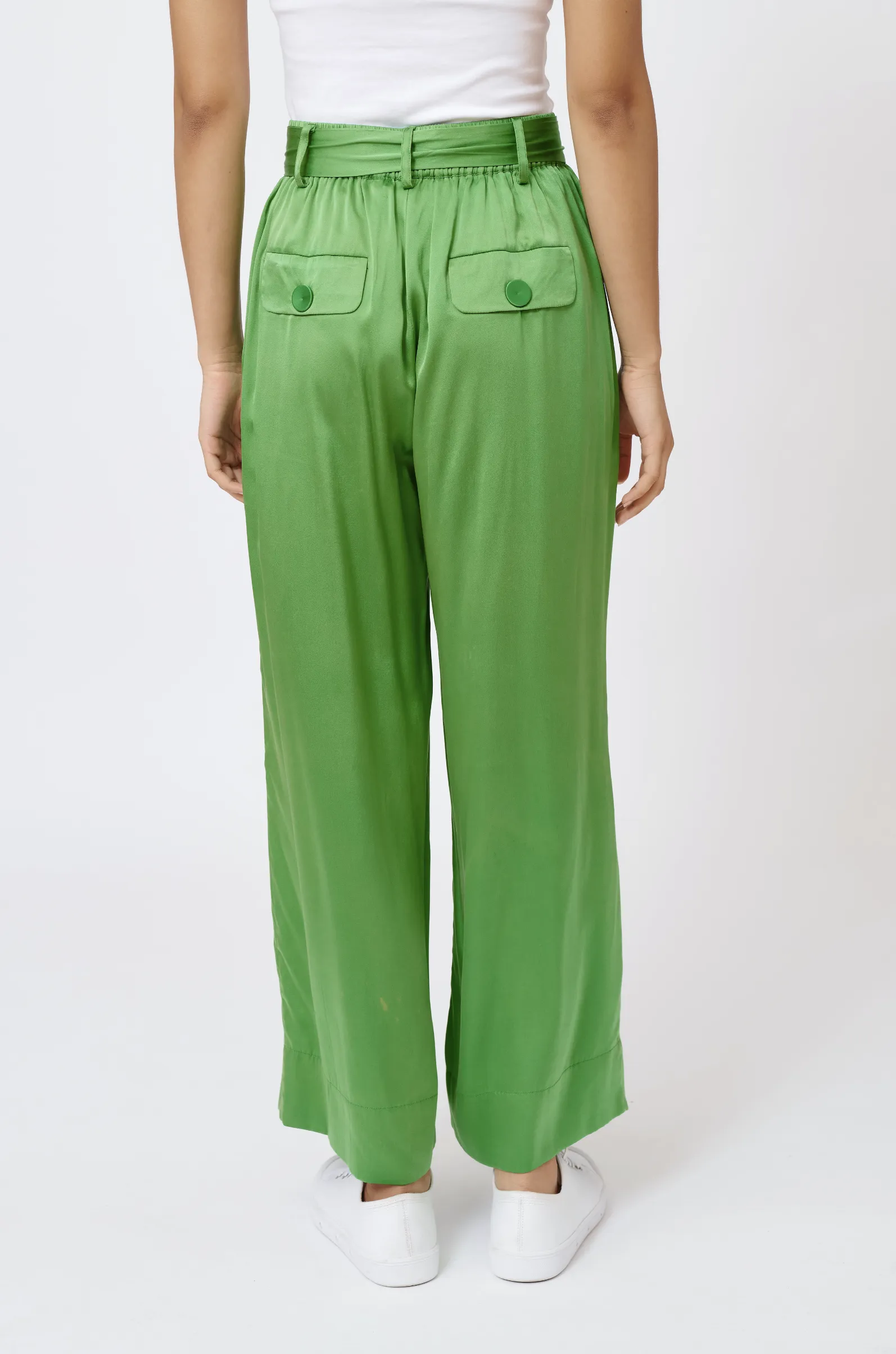 Silk Chantal Pants in Emerald