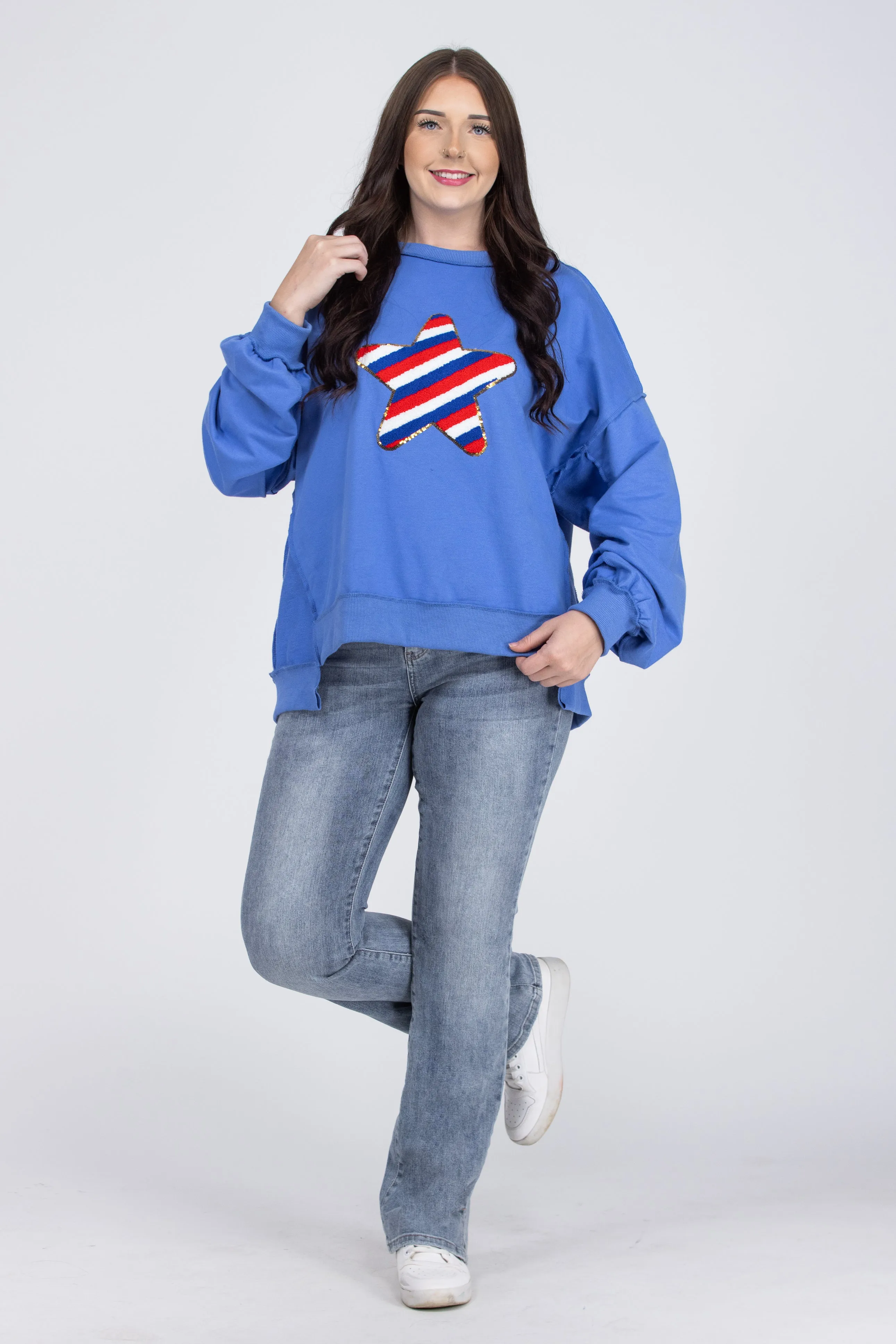 Star Spangled Long Sleeve Sweatshirt