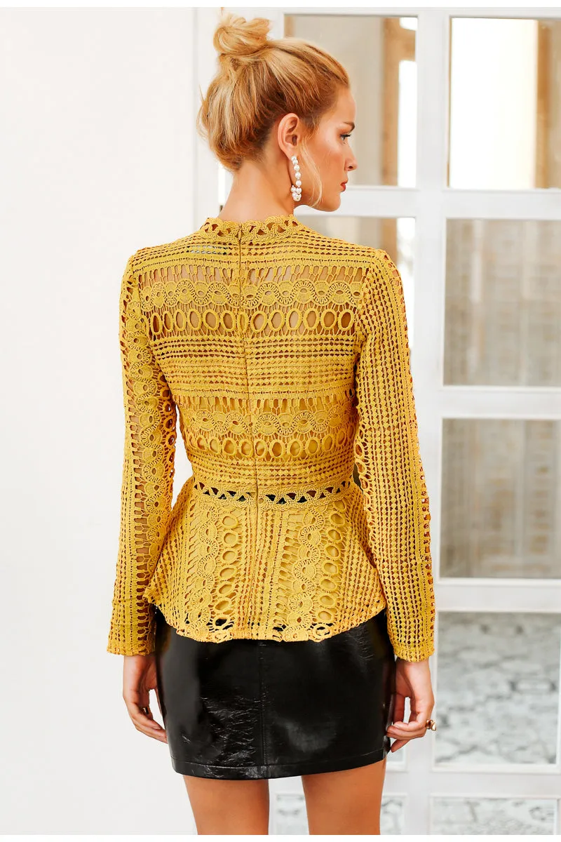 TEEK - Peplum Love Lace Top