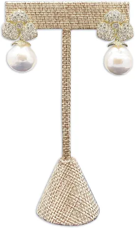 TheDisplayGuys - 4-3/4" T-Bar Jewelry Display Tower - Beige Linen - Earrings Holder/Bracelet Stand (Single)