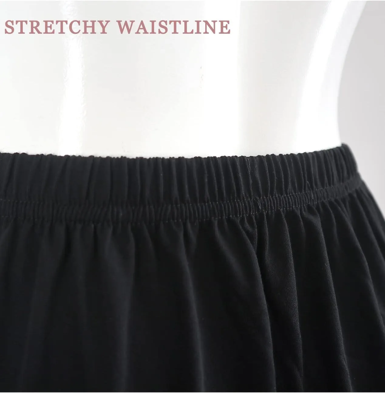 Vanrose Jan Skirt Extender for Women Knee Length Lace Trim Layering Underskirt Half Slip S-5XL