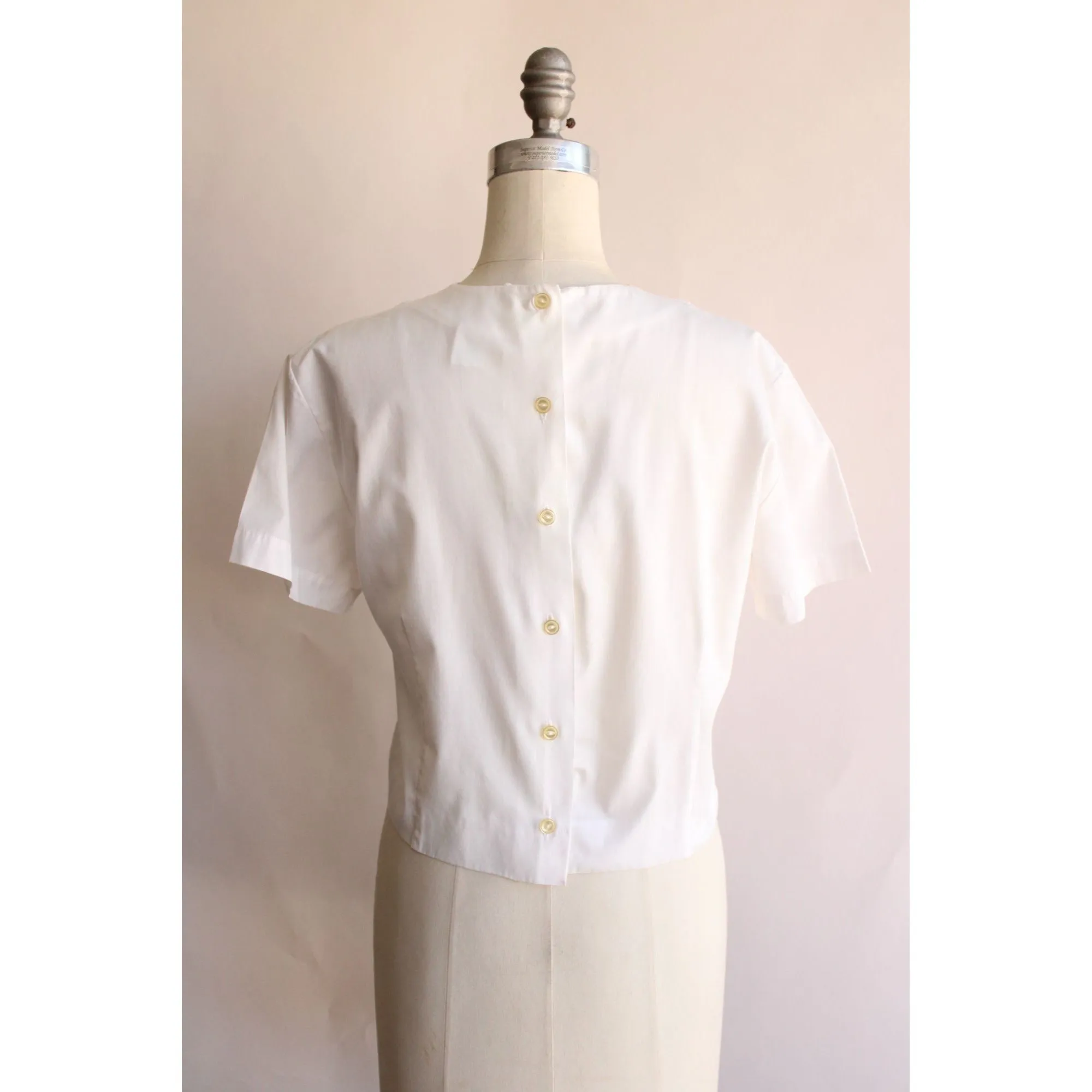 Vintage 1960s Pat McKay White Blouse