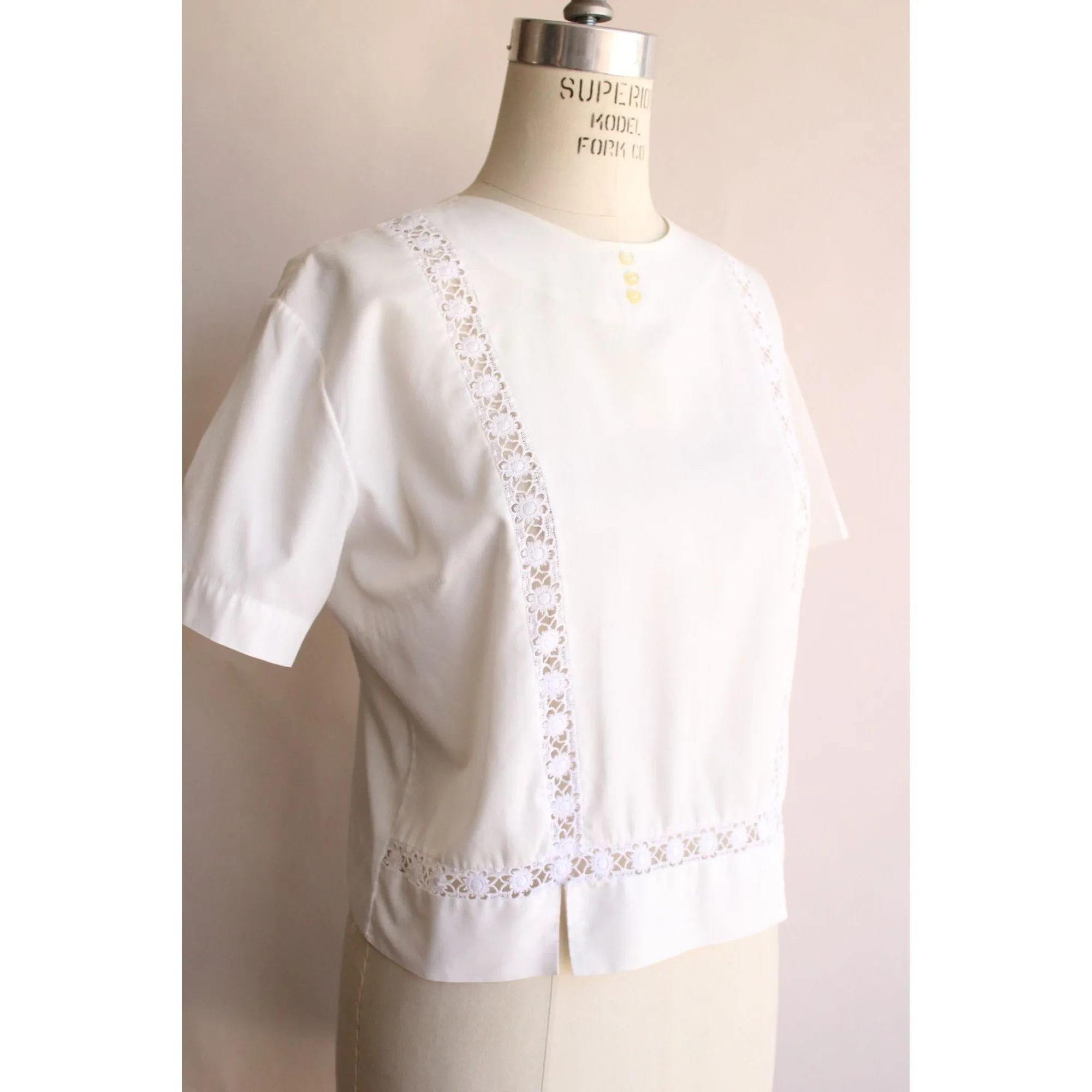 Vintage 1960s Pat McKay White Blouse