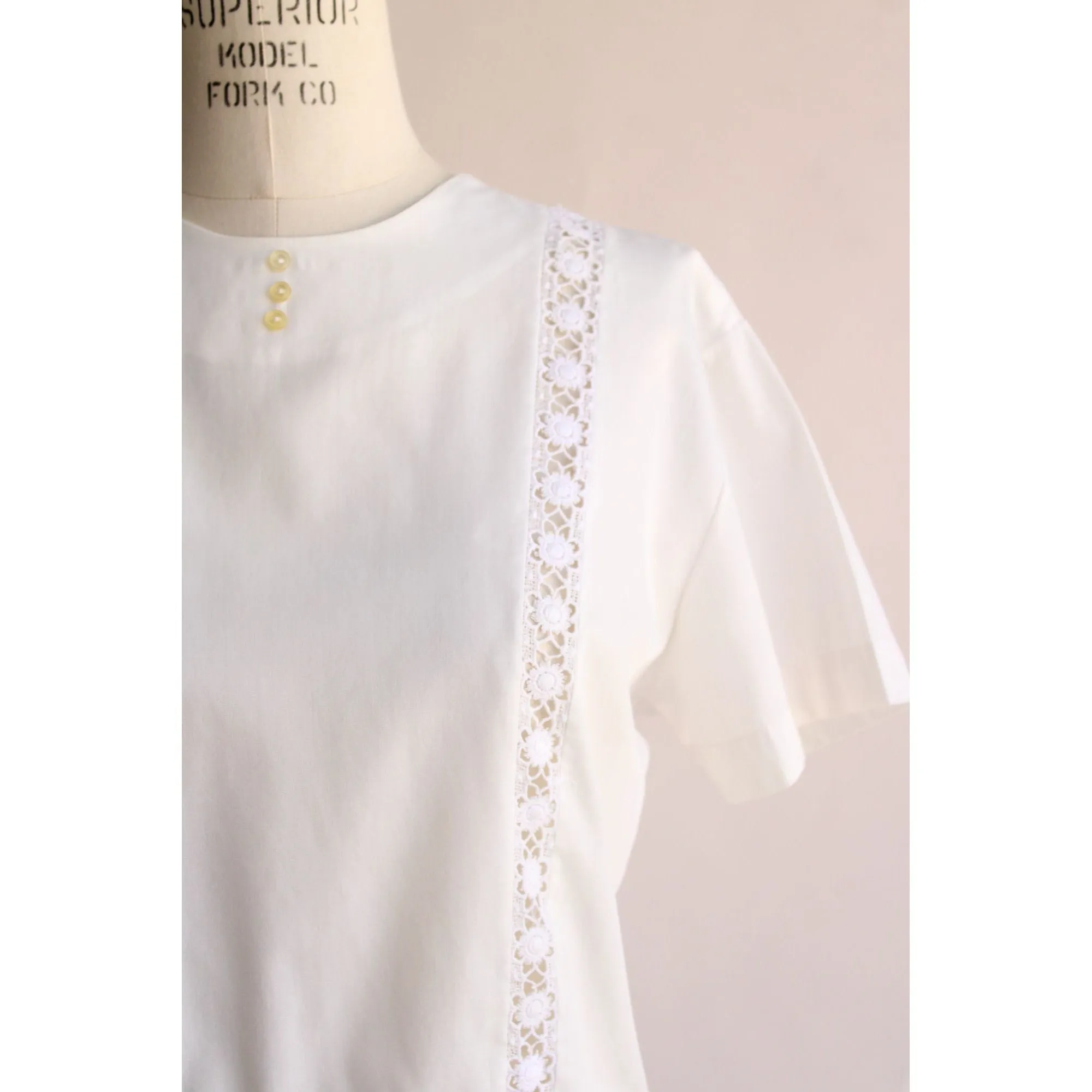 Vintage 1960s Pat McKay White Blouse