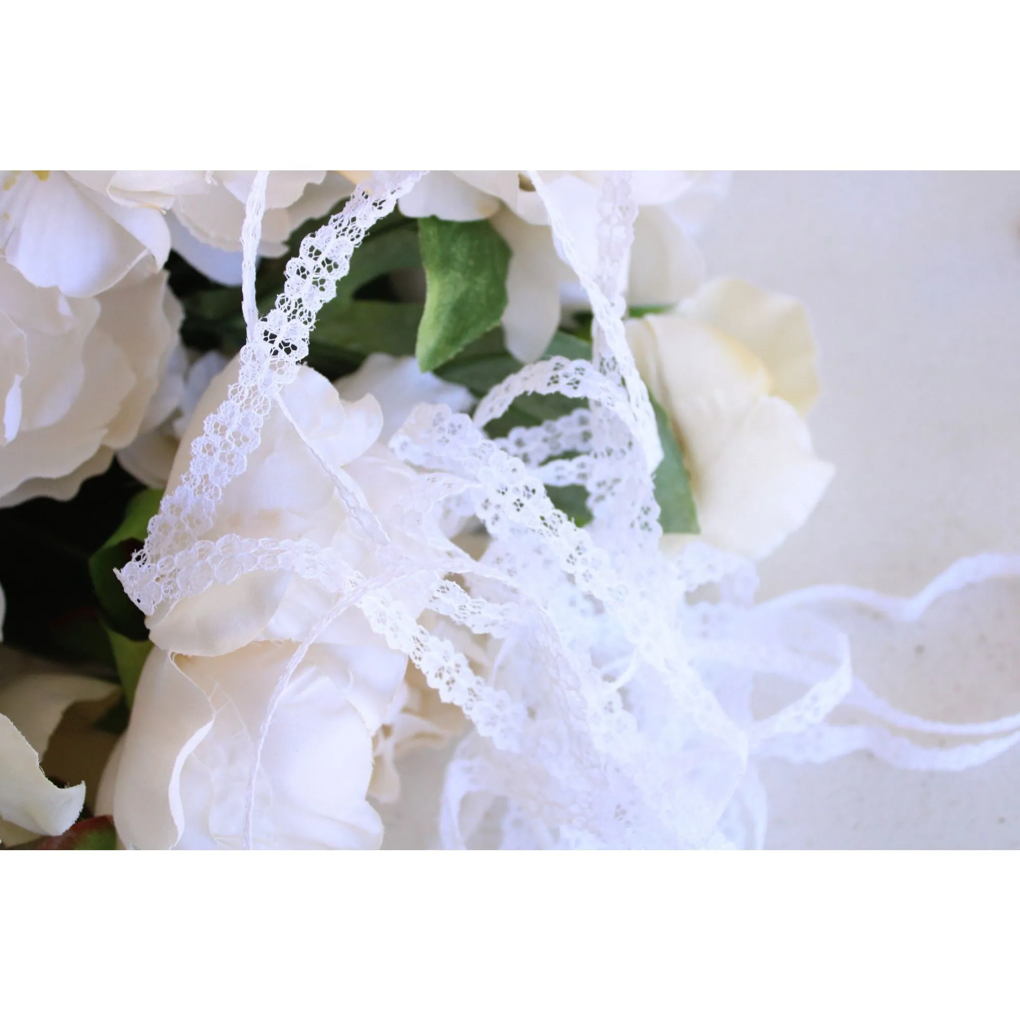 Vintage White Lace Trim, 7/16" wide 2 yards