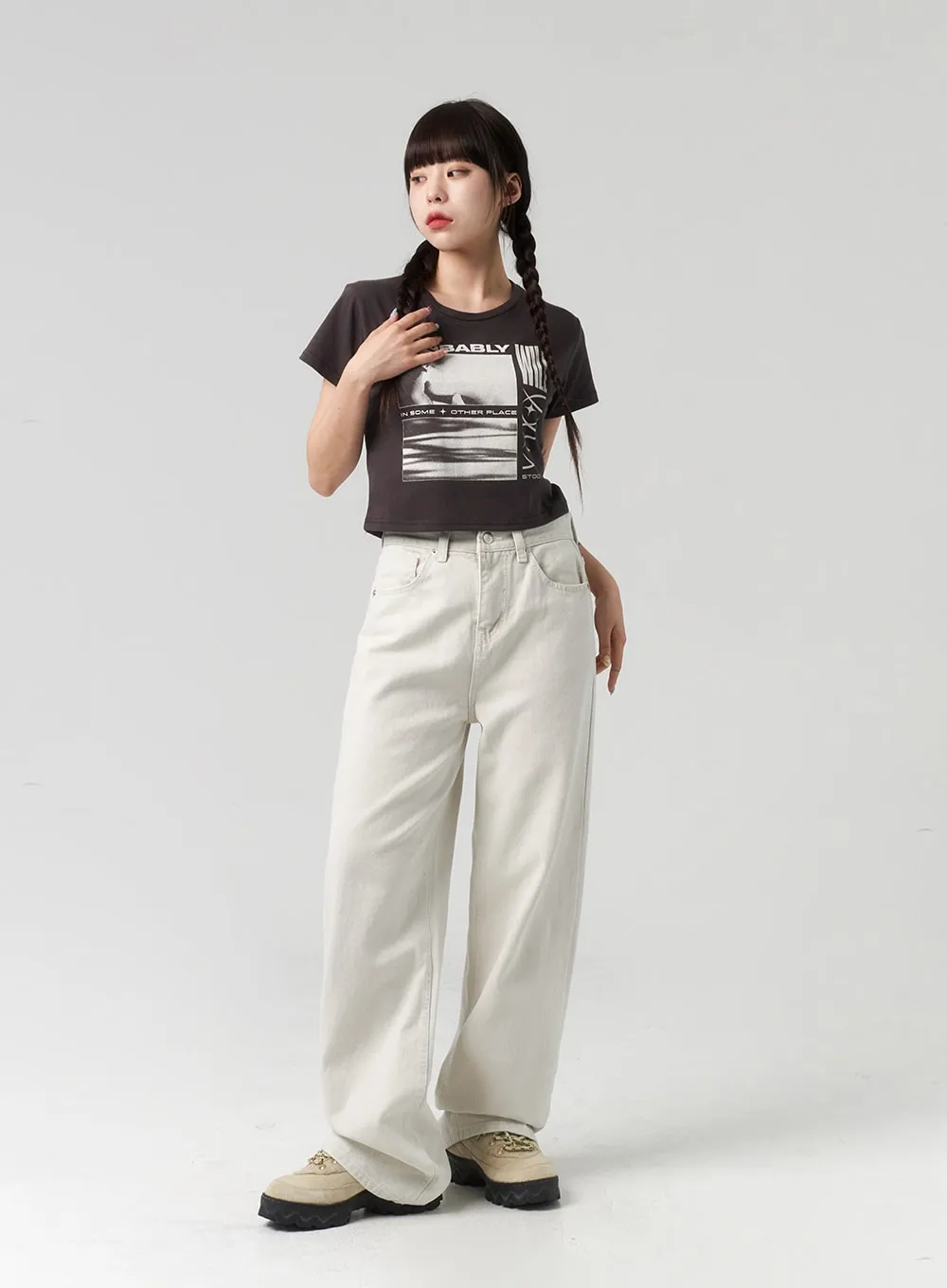 Wide Leg Color Pants CL317