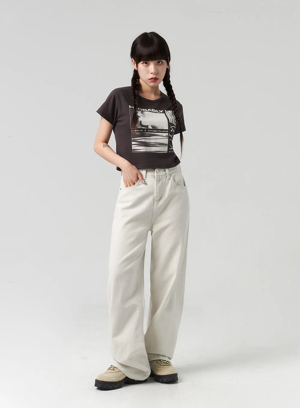 Wide Leg Color Pants CL317