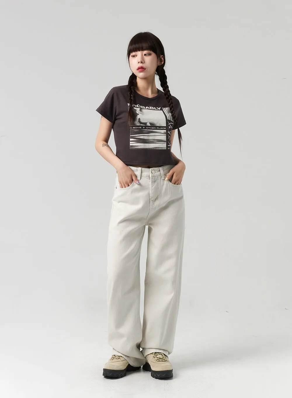 Wide Leg Color Pants CL317