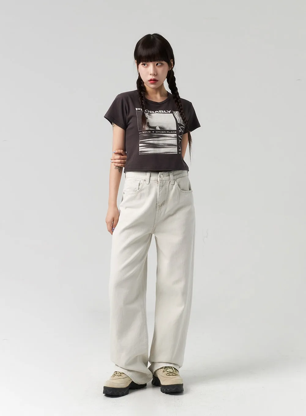 Wide Leg Color Pants CL317