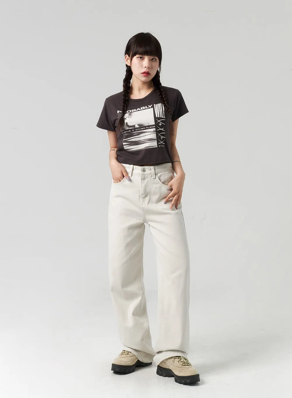 Wide Leg Color Pants CL317
