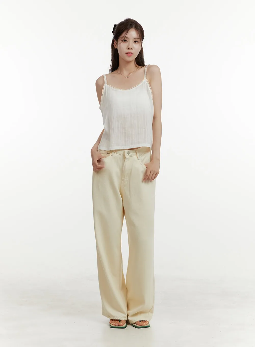Wide-Leg Cotton Pants OY409
