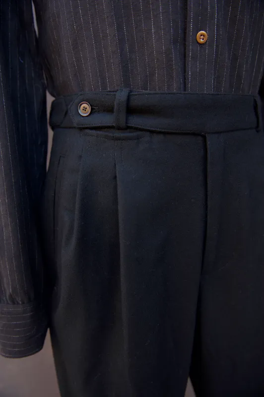 Wide Leg Matisse Pants - Black Soft Wool - 32