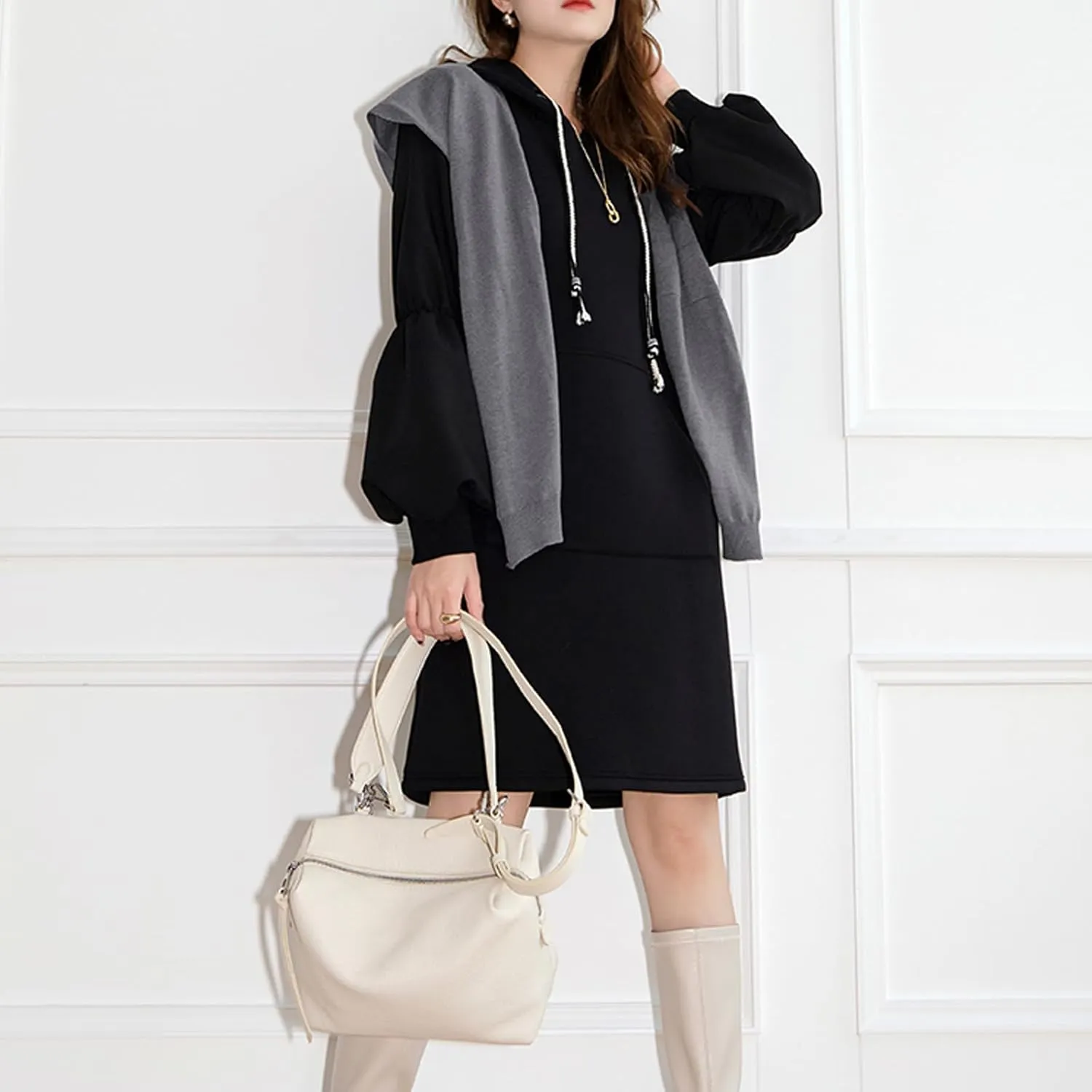 Women's Fashion Knitted Shawl - Khaki Sweater Shawl for Air-Conditioned Rooms