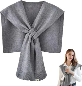 Women's Fashion Knitted Shawl - Khaki Sweater Shawl for Air-Conditioned Rooms