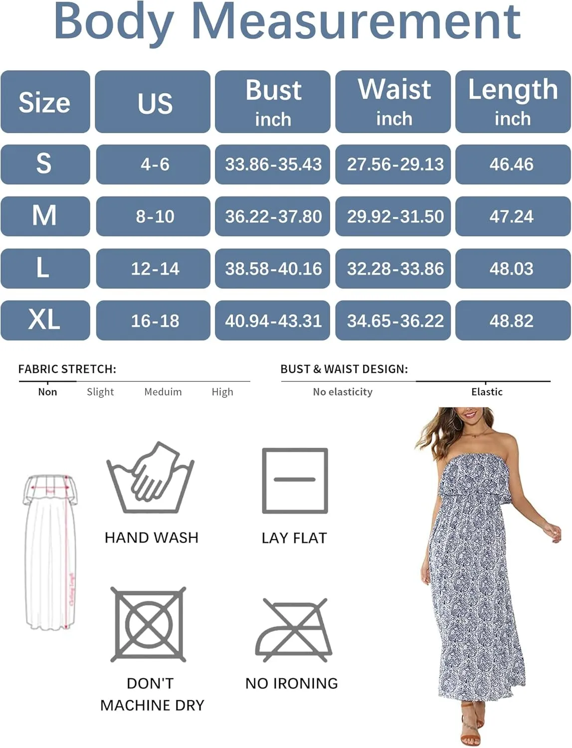 ZMPSIISA Women's Summer Off The Shoulder Maxi Dress Ruffle Strapless Blue White Porcelain Boho Casual Loose Long Dresses